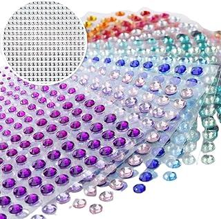 Cartela Adesiva Strass 3mm Nacarado com 840 Peças Chaton Autocolante Meia Pérola para Decoração Artesanato Unhas Festa (Prata, 3mm)