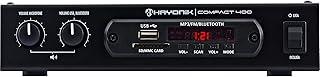 HAYONIK, Amplificador 4 canais, 40W RMS, Bluetooth, USB, Rádio FM, Entrada para Microfone, Equalizador - Compact 400