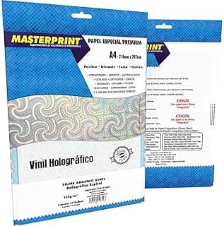 Filme Adesivo Inkjet, Masterprint, A4, 135 Gramas, Holográfico, Espiral, Pacote com 10