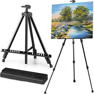 Suporte para Pintura Artística, Cavalete Portátil Ajustável em Metal, Cavalete de Pintura de Campo