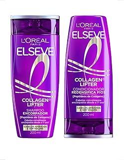 L´oreal Paris Elseve Collagen Lifter Shampoo Encorpador e Condicionador Redensifica os Fios 200ml Cabelos Encorpados e Volumosos