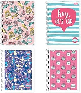 Caderno de 10 Matérias Capa Dura, Pacote com 4 Cadernos, 160 Folhas, Cores Sortidas, Tilibra, Modelo 15.981 com 10% de desconto por R$ 69,48 na amazon