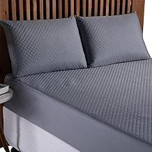 Protetor de Colchão Solteiro Capa Impermeável, Matelassê Ultrassônico 4 Camadas, 188x88x30 cm,Modelo Slip com Elastico 6 CORES (Cinza)