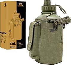 1.9L Garrafa Térmica De Aço Inoxidável Isolamento A Vácuo com Bolsa e Alça Paracord (Verde)