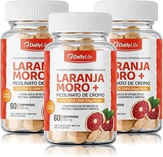 Kit 3x Laranja Moro + Picolinato de Cromo Chromium Picolinate 250mcg 60 Comprimidos Mastigaveis Importado - Daily Life