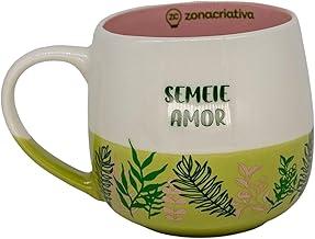 Zona Criativa – Caneca Maggie 400ml Jardinagem | Cerâmica Resistente – Formato Arredondado - Ideal para Café, Chá e Suco - Tamanho Ideal Para Bons Goles - Perfeito Para Presentear