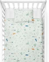 Kit Jogo de Berço 3 Peças 100% Algodão Tamanho Americano Lençol com Elástico 70x130x12cm + Lençol Superior 150x90cm + Fronha 40x28cm