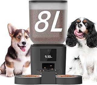 8L Alimentador Automatico Pet, Tuya WiFi Duplo Alimentador Automatico Gatos, Fácil de Programar Pequenos Animais de Estimação em Ambientes Internos