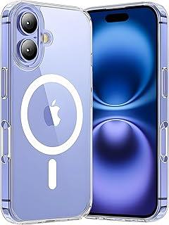 Capa Mag-Safe para [iPhone 16] Capinha Slim Magnetica com [Proteção de Câmera] Transparente Clear Case [Anti-Amarelamento], Compatível com MagSafe, Resistente a Riscos e Anti Impacto
