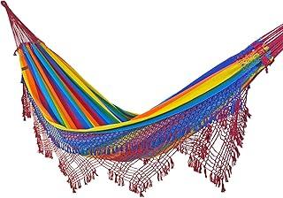 Rede de Dormir e Descanso Duquesa Casal Extra 100% Algodão Jaguaruana. (Arco-Iris)