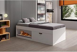 Cama Solteiro com Sapateira e Nicho Laura Yescasa Branco