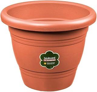 Sanremo - Vaso Redondo Plástico para Jardinagem de 22 cm, Linha Boulevard