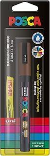 POSCA, UNI, Caneta Marcador PC-3M, Ponta Fine, traço de 0,9mm a 1,3mm, Marrom, Blister com 1 Unidade