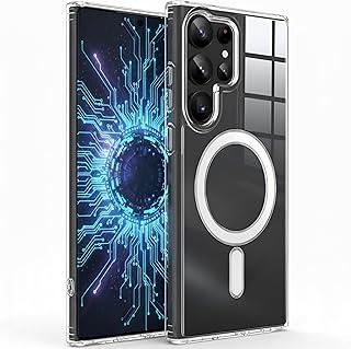 Capa para Samsung Galaxy S24 ULTRA Capinha Slim Premium com [Proteção de Camera] Magnetica Anti-Amarelamento, Compatível MagSafe, Transparente Clear Case Resistente Riscos Anti Impacto