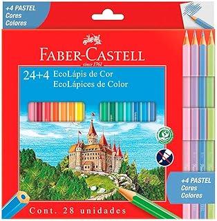 Ecolapis de cor, Faber-Castell, 120124+4P, Com + 4 pastel, estojo com 24 cores, Multicor