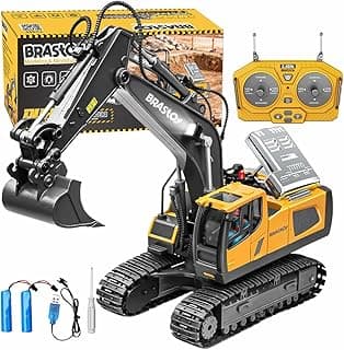 STEM Brinquedos Escavadeira de Controle Remoto - Caminhão de Construção de Controle Remoto, Presente para Crianças de 4 a 11 Anos