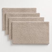 Kit 4 Tapetes De Banheiro 40x60 Antiderrapante Bolinha Macio (Bege)