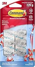 Command, 3M, Gancho Adesivo Transparente para Decorações de Natal sem Danificar a Superfície, Mini, 6 unidades, Suporta até 225g com 15.01% de desconto por R$ 23,90 na amazon