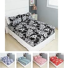 Jogo de Lençol Cama Queen Pérola Estampado 3 Peças COZZILAR 100% Algodão com Elástico e Toque Macio cor:Modelo 3