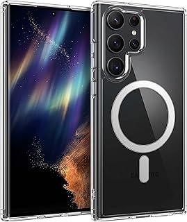 Capa Mag-safe para Samsung [Galaxy S23 Ultra] Capinha Magnética Slim Premium com [Proteção de Câmera] Clear Case Transparente [Anti-Amarelamento] Resistente a Riscos e Anti Impacto