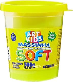 Acrilex Soft Massa de Modelar, Amarelo (Limão), 500 g com 10.07% de desconto por R$ 15,99 na amazon