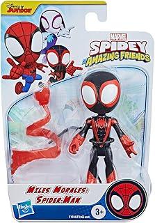 Marvel Boneco Miles Morales Spidey, 10 cm, plástico preto e vermelho, figura articulada para crianças a partir de 3 anos, presente para fãs de super heróis