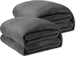 Kit 2 Cobertor Casal Soft Microfibra Toque Aveludado Antialérgico Coberta Dupla Face Confortável Ótima para o Dia Dia - 1,80m x 2,00m (2, Chumbo)
