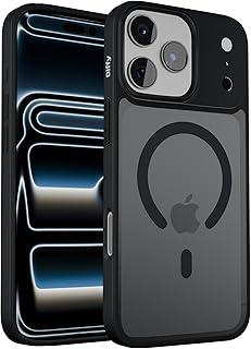 Diffy Capa Magnética para iPhone 14 Pro (Compatível com MagSafe) – Acabamento Matte Frost, Botões Metálicos, Design Slim e Camera Airbag | Carbon (Preta)