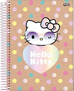 Jandaia - Caderno Espiral Universitário CD 1 Matéria 80 Fls Hello Kitty Kraft Coração FSC