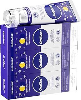 Creme Dental OralGos Clareador e Antissensibilidade 90g, com Hidroxiapatita Nano para Reparação do Esmalte, Remove Manchas, Proteção Completa, Uso Familiar, 3 Unidade Compre Mais, Economize Mais