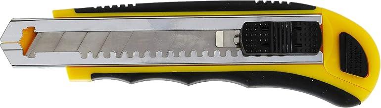 Tramontina 43390308, Estilete Retrátil 6, Corpo Dupla Injeção, 8 Laminas de Aço Especial, Botão Trava da Lamina, Amarelo