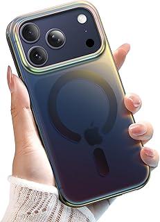 JETech Capa Iridescente para iPhone 17 Pro 6,3 Polegadas Compatível com MagSafe, Design Bonito, Exclusivo e Estético, Case Traseira Colorida Fluorescente Translúcida (Preto Iridescente)