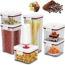 Kit 9 Potes Herméticos Organizadores Empilháveis para Mantimentos, Potes Hermeticos, Com Bomba de Vácuo E Tampa de Vinho, Potes Hermetico, Porta Mantimentos, Kit Potes Hermeticos, 9 PCS