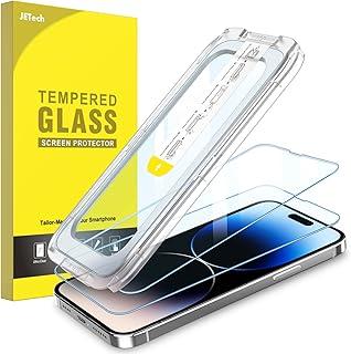 JETech Película de Vidro Temperado Instalação Um Toque para iPhone 14 Pro Max 6,7 Polegadas, Protetor de Tela Cobertura Total, Ferramentas de Alinhamento Automático, HD Transparente, Pacote de 2