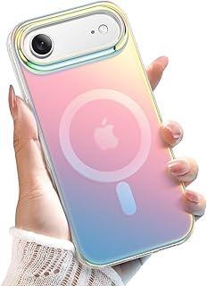 JETech Capa Iridescente para iPhone Air Compatível com MagSafe, Design Bonito, Exclusivo e Estético, Case Traseira Colorida Fluorescente Translúcida (Iridescente)