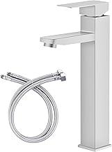 Torneira Banheiro Luxo Moderno Quadrada 1/4 Volta 304 Inox Aço Prata Bancada Pia Banheiro