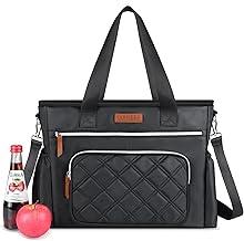 INSMEER Bolsa Térmica Grande Feminina 20L (35 Latas), Lancheira Portátil para Adultos, Bolsa de Almoço Impermeável com Abertura Ampla, Mochila Lancheira Reutilizável para Trabalho, Praia, Piquenique