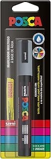 POSCA, UNI, Caneta Marcador PC-5M, Ponta Média, traço de 2,5mm a 6,8mm, Cinza, Blister com 1 Unidade