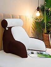 Almofada de Descanso Apoio de Costas Travesseiro Ergonômico para Leitura, apoio de Cabeça Removível, 55cm Com Encosto, 60cm Largura (TABACO)
