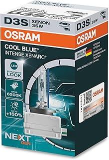 OSRAM XENARC Cool Blue Intense D3S, 150% mais brilho, até 6.200 K, lâmpada de farol de xenônio, visual de LED, caixa dobrável (1 lâmpada) 1 peça, 66340CBN