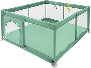 PIPDIP Cercado Portátil Infantil, Pequeno, 127 x 127 x 65, Porta Única, Com Ventosas, Alças de Apoio, Tubos de Ferro, Espuma e Tecido, Verde.