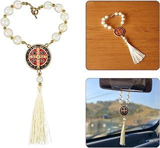 Terço Dezena Retrovisor Carro de São Bento Acessórios Bolsa Mochila Oratório (1, 1 S. Bento - Furta-cor - Preto)