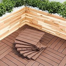KIT 24 DECK MODULAR PLASTICO TEXTURA DE MADEIRA, DE ALTA RESISTENCIA 30X30X2,0cm - PISCINA, JARDIM, VARANDA, BANHEIRO (MARROM)