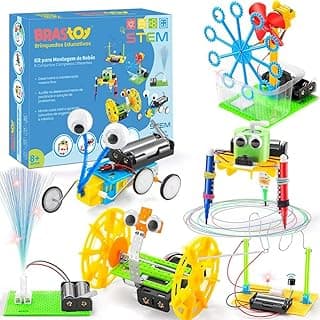 Ciência STEM Brinquedos Educativos Infantil Blocos de Montar Construção de Robôs 6 em 1 Experimentos Projetos de Engenharia com 10% de desconto por R$ 71,01 na amazon