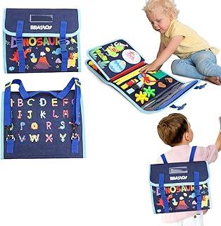 Brastoy Placa de Montessori Sensorial para Crianças Maleta Educativa Brinquedos (Mochila Azul)