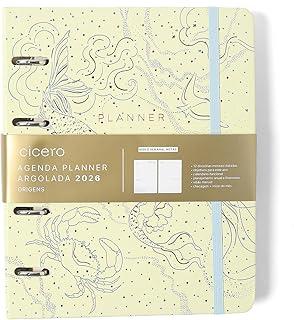 AGENDA PLANNER ARGOLADO 2026 ORIGENS SEMANAL NOTAS A5 AQUA TRACO