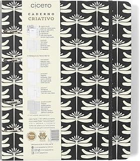 CADERNO CRIATIVO ARGOLADO LIBELULAS PAUTADO 17X24 PRETO