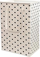 Cesto de Roupa Grande Dobrável 72L Impermeável com Alça Organizador Lavanderia (Estampa Poá/Bolinhas)