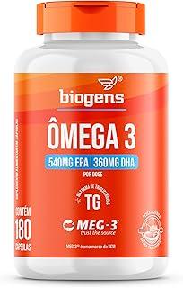 Ômega 3 TG, triglicerídeos, 540MG EPA | 360MG DHA, Selo MEG-3®, Biogens (180 cápsulas)