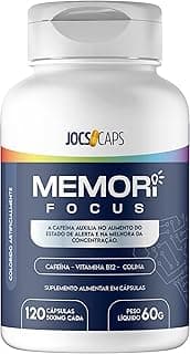 Memori Focus - Suplemento para Foco, Memória e Concentração; Com L-Tirosina, Colina, Arginina e Inositol; Energia Mental e Bem-Estar Emocional; 120 Cápsulas